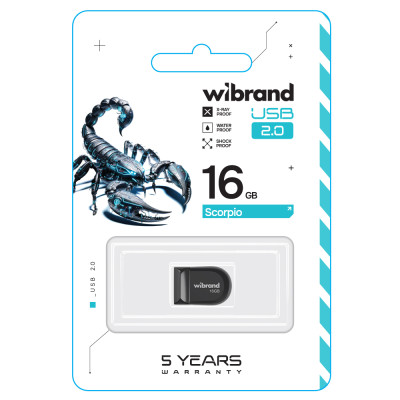 Флеш-накопичувач Wibrand USB 2.0 Scorpio 16Gb Black Флеш-накопичувач Wibrand USB 2.0 Scorpio 16Gb Black