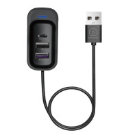 USB-хаб WUW-C245 3-in-1 USB-A  to 2 USB-A, USB-C Black