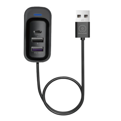 USB-хаб WUW-C245 3-in-1 USB-A to 2 USB-A, USB-C Black USB-хаб WUW-C245 3-in-1 USB-A to 2 USB-A, USB-C Black