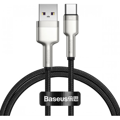 Кабель Baseus Cafule Series Metal Data Cable USB to Type-C 66W 1m Black Кабель Baseus Cafule Series Metal Data Cable USB to Type-C 66W 1m Black
