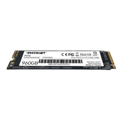 Накопичувач SSD M.2 Patriot P310 960GB NVMe 2280 PCIe 3.0x4 3D NAND TLC