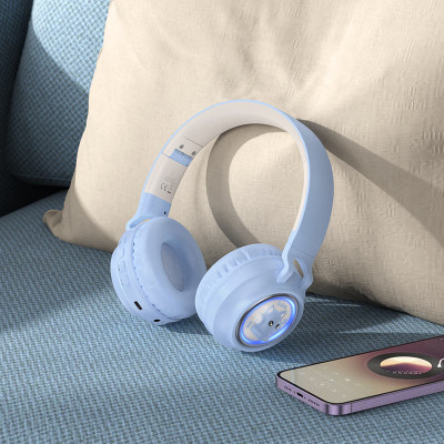 Бездротові накладні навушники HOCO W50 Cute fun BT headphones Blue