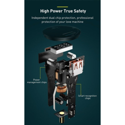 Автомобільний зарядний пристрій Baseus Superme Digital Display PPS Dual Quick Charger Car Charger 100 W Black Автомобільний зарядний пристрій Baseus Superme Digital Display PPS Dual Quick Charger Car Charger 100 W Black