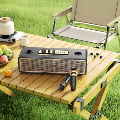 Портативна колонка HOCO BS63 Graceful wireless dual-mic BT speaker Black