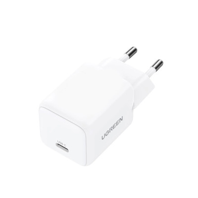 Мережевий зарядний пристрій UGREEN X513 30W USB-C GaN Fast Charger Set White EU+1M CC Cable Мережевий зарядний пристрій UGREEN X513 30W USB-C GaN Fast Charger Set White EU+1M CC Cable