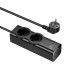 Мережевий подовжувач HOCO NS10 Wisdom 2-position (PD67W/3C1A) desktop socket (EU/GER) Black Мережевий подовжувач HOCO NS10 Wisdom 2-position (PD67W/3C1A) desktop socket (EU/GER) Black