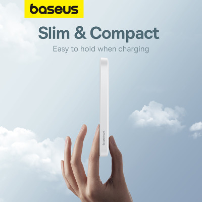 Зовнішній акумулятор Baseus Magnetic Mini Wireless Fast Charge Power Bank 5000mAh 20W Stellar White(With Simple Series Charging Cable Type-C to Typ Зовнішній акумулятор Baseus Magnetic Mini Wireless Fast Charge Power Bank 5000mAh 20W Stellar White(With Simple Series Charging Cable Type-C to Typ