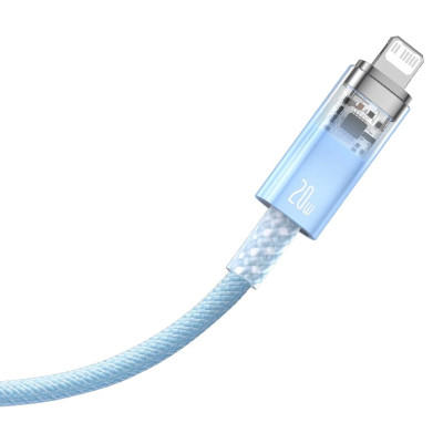 Кабель Baseus Explorer Series Fast Charging Cable with Smart Temperature Control Type-C to iP 20W 1m Blue Кабель Baseus Explorer Series Fast Charging Cable with Smart Temperature Control Type-C to iP 20W 1m Blue
