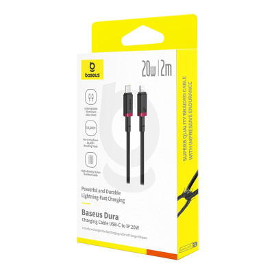 Кабель Baseus Dura Series Fast Charging Cable Type-C to iP 20W 2m Red+Black Кабель Baseus Dura Series Fast Charging Cable Type-C to iP 20W 2m Red+Black
