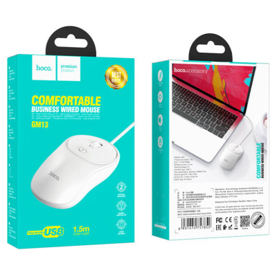 Миша HOCO GM13 Esteem business wired mouse White Миша HOCO GM13 Esteem business wired mouse White