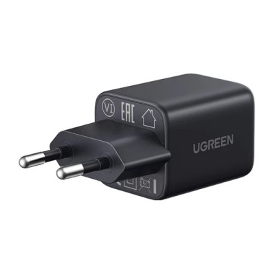 Мережевий зарядний пристрій UGREEN X514 20W 2-Port GaN Fast Charger EU black Мережевий зарядний пристрій UGREEN X514 20W 2-Port GaN Fast Charger EU black
