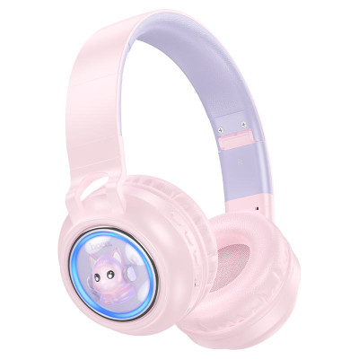 Бездротові накладні навушники HOCO W50 Cute fun BT headphones Pink