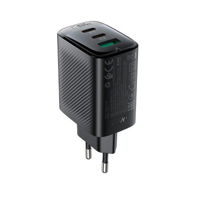 Мережевий зарядний пристрій ACEFAST A108 PD67W GaN (2*USB-C+USB-A) charger Black Мережевий зарядний пристрій ACEFAST A108 PD67W GaN (2*USB-C+USB-A) charger Black
