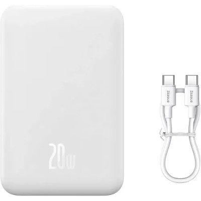 Зовнішній акумулятор Baseus Magnetic Mini Wireless Fast Charge Power Bank 10000mAh 20W White