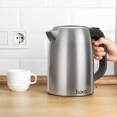 Электрочайник HOCO HE12 1.7L stainless steel electric kettle (EU) Stainless Steel