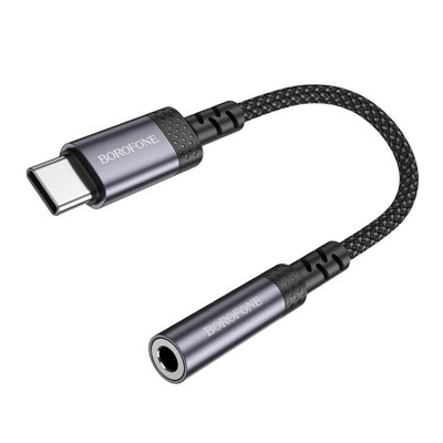 Перехідник BOROFONE BV24 Graceful digital audio converter cable Type-C to 3.5mm Metal Grey Перехідник BOROFONE BV24 Graceful digital audio converter cable Type-C to 3.5mm Metal Grey