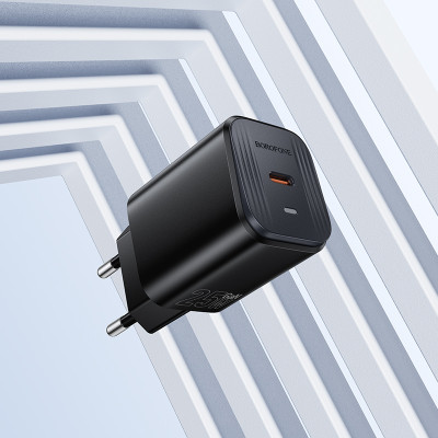 Мережевий зарядний пристрій BOROFONE BAS84A Star single port PD25W charger (EU) Black