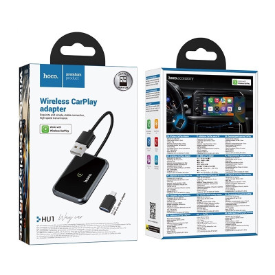 Адаптер HOCO HU1 Way car wireless CarPlay adapter Metal Gray