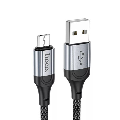 Кабель HOCO X102 USB to Micro 2.4A, 1m, nylon, aluminum connectors, Black Кабель HOCO X102 USB to Micro 2.4A, 1m, nylon, aluminum connectors, Black