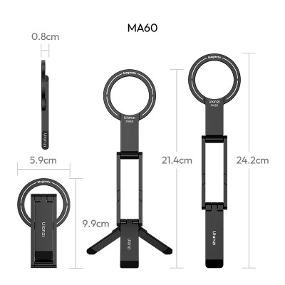 Тримач телефона Ulanzi MA60 Foldable Magnetic Phone Tripod (Black) Тримач телефона Ulanzi MA60 Foldable Magnetic Phone Tripod (Black)