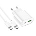 Мережевий зарядний пристрій з кабелем HOCO C109A(PD20W+QC3.0) Fighter PD20W+QC3.0 charger set(C to C) White