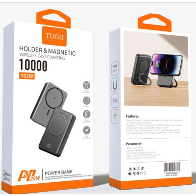 Зовнішній акумулятор WUW TUGII-Y03 15W magsafe 10000mAh Black Зовнішній акумулятор WUW TUGII-Y03 15W magsafe 10000mAh Black