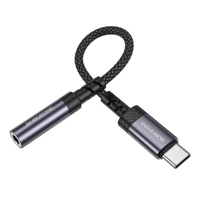 Перехідник BOROFONE BV24 Graceful digital audio converter cable Type-C to 3.5mm Metal Grey Перехідник BOROFONE BV24 Graceful digital audio converter cable Type-C to 3.5mm Metal Grey