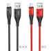 Кабель HOCO U93 USB to iP 2.4A, 1.2m, nylon, aluminum connectors, light indicator, Black