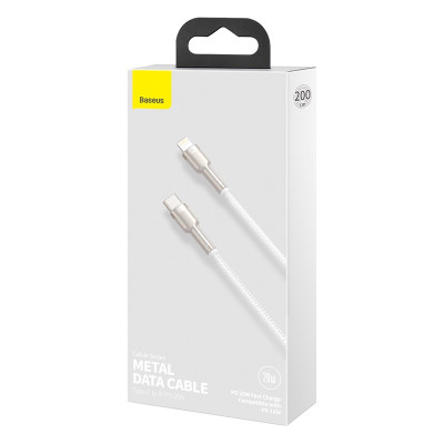 Кабель Baseus Cafule Series Metal Data Cable Type-C to iP PD 20W 2m White Кабель Baseus Cafule Series Metal Data Cable Type-C to iP PD 20W 2m White