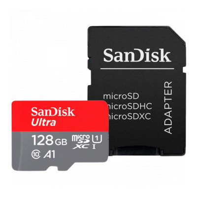 Карта пам'яті microSDXC (UHS-1) SanDisk Ultra 128Gb class 10 A1 (140Mb/s) (adapter SD)