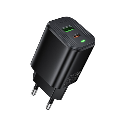 Мережевий зарядний пристрій BOROFONE BAS85A Star PD30W+QC3.0 charger (EU) Black Мережевий зарядний пристрій BOROFONE BAS85A Star PD30W+QC3.0 charger (EU) Black