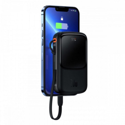 Зовнішній акумулятор Baseus Qpow Pro Digital Display Fast Charge 10000mAh 20W (Type-C cable) Black Зовнішній акумулятор Baseus Qpow Pro Digital Display Fast Charge 10000mAh 20W (Type-C cable) Black