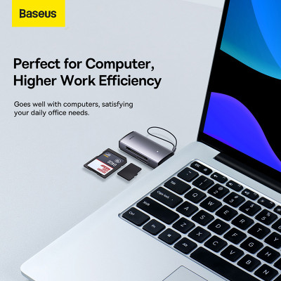 Кардридер Baseus Lite Series USB-A to SD/TF Card Reader Grey Кардридер Baseus Lite Series USB-A to SD/TF Card Reader Grey