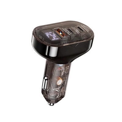 Автомобільний зарядний пристрій REMAX Cybo Series 72W PD+QC 1A+2C Transparent Fast Car Charger with Digital Display  RCC351 Black