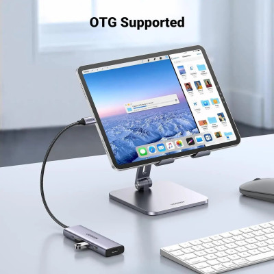USB-хаб UGREEN CM511 USB-C To HDMI+3*USB 3.0 A+PD Power Converter