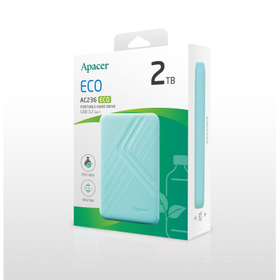 Зовнішній жорсткий диск PHD External 2.5'' Apacer USB 3.2 Gen. 1 AC236 ECO 2Tb Jelly mint