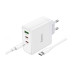 Мережевий зарядний пристрій HOCO N30 Glory PD65W three-port(2C1A) fast charger set(Type-C to Type-C) White