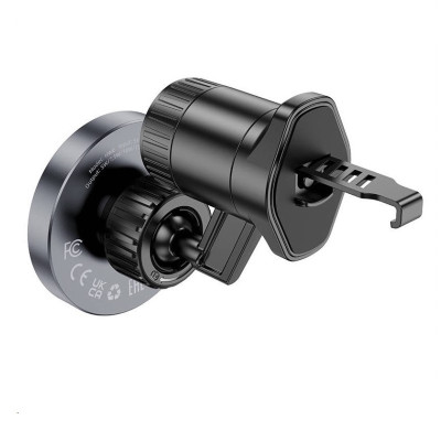 Автотримач для телефона з БЗП HOCO HW6 Vision metal magnetic wireless fast charging car holder(air outlet) Black Автотримач для телефона з БЗП HOCO HW6 Vision metal magnetic wireless fast charging car holder(air outlet) Black