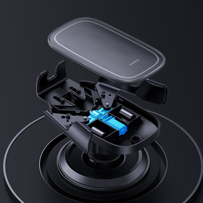 Автотримач для телефона з БЗП Baseus Milky Way Pro Series Wireless Charging Electric Car Mount Phone Holder 15W Cluster Black