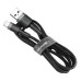 Кабель Baseus Cafule Cable USB For Lightning 2.4A 0.5m Gray+Black