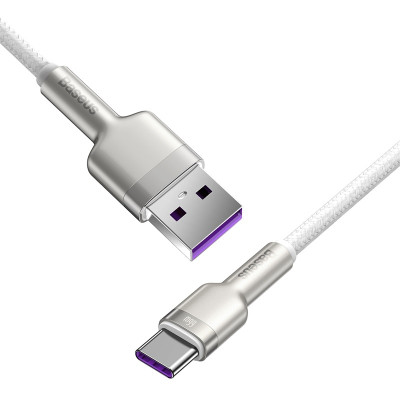 Кабель Baseus Cafule Series Metal Data Cable USB to Type-C 66W 1m White Кабель Baseus Cafule Series Metal Data Cable USB to Type-C 66W 1m White