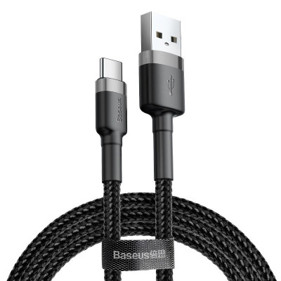 Кабель Baseus Cafule Cable USB For Type-C 3A 2m Gray+Black Кабель Baseus Cafule Cable USB For Type-C 3A 2m Gray+Black