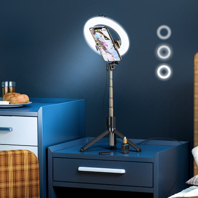 Кільцева лампа на штативі HOCO LV03 Plus Showfull fill light live broadcast holder Black