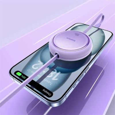 Кабель Baseus Free2Draw Mini Retractable Charging Cable Type-C to Type-C 100W 1m Nebula Purple Кабель Baseus Free2Draw Mini Retractable Charging Cable Type-C to Type-C 100W 1m Nebula Purple