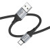 Кабель HOCO X102 USB to Type-C 3A, 1m, nylon, aluminum connectors, Black Кабель HOCO X102 USB to Type-C 3A, 1m, nylon, aluminum connectors, Black