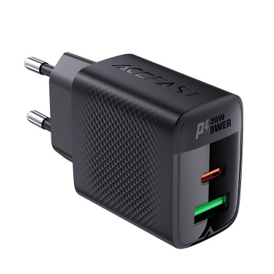 Мережевий зарядний пристрій ACEFAST A78 PD20W GaN (USB-A+USB-C) charger Black Мережевий зарядний пристрій ACEFAST A78 PD20W GaN (USB-A+USB-C) charger Black