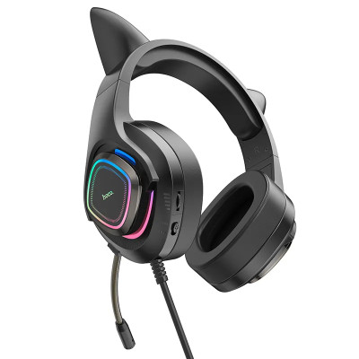 Навушники ігрові HOCO W107 Cute cat luminous cat ear gaming headphones Phantom Cat Навушники ігрові HOCO W107 Cute cat luminous cat ear gaming headphones Phantom Cat