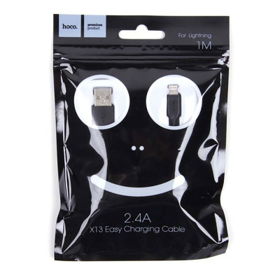 Кабель HOCO X13 USB to iP 2.4A, 1m, PVC, PVC connectors, Black Кабель HOCO X13 USB to iP 2.4A, 1m, PVC, PVC connectors, Black