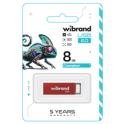 Флеш-накопичувач Wibrand USB 2.0 Chameleon 8Gb Red Флеш-накопичувач Wibrand USB 2.0 Chameleon 8Gb Red