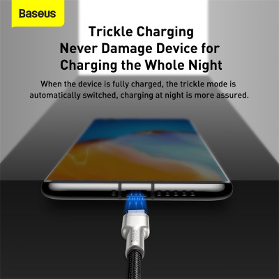 Кабель Baseus Cafule Series Metal Data Cable USB to Type-C 66W 0.25m Black Кабель Baseus Cafule Series Metal Data Cable USB to Type-C 66W 0.25m Black